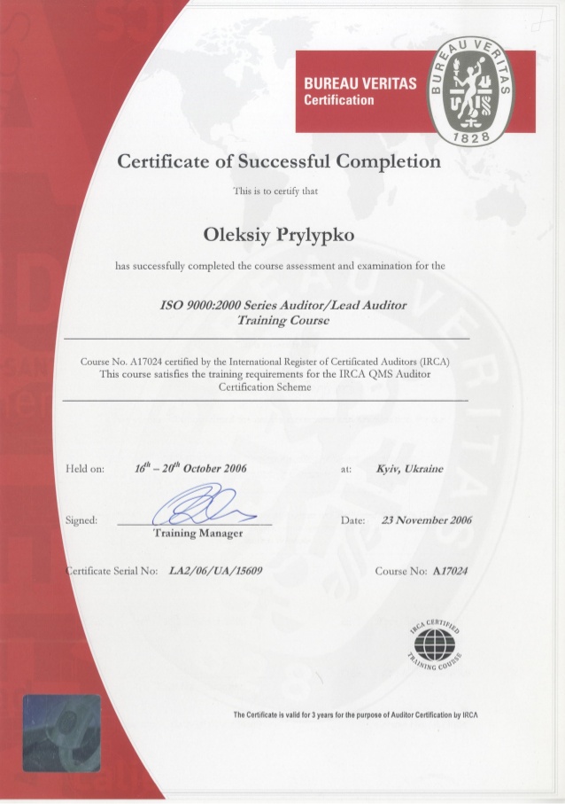 iso 9001 lead auditor certification qms